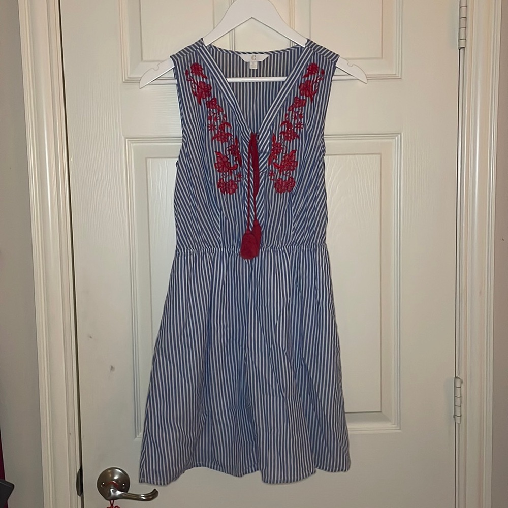 Blue striped dress